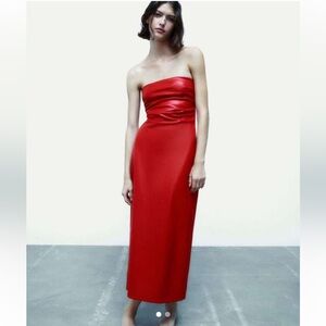 Zara Strapless Red Dress